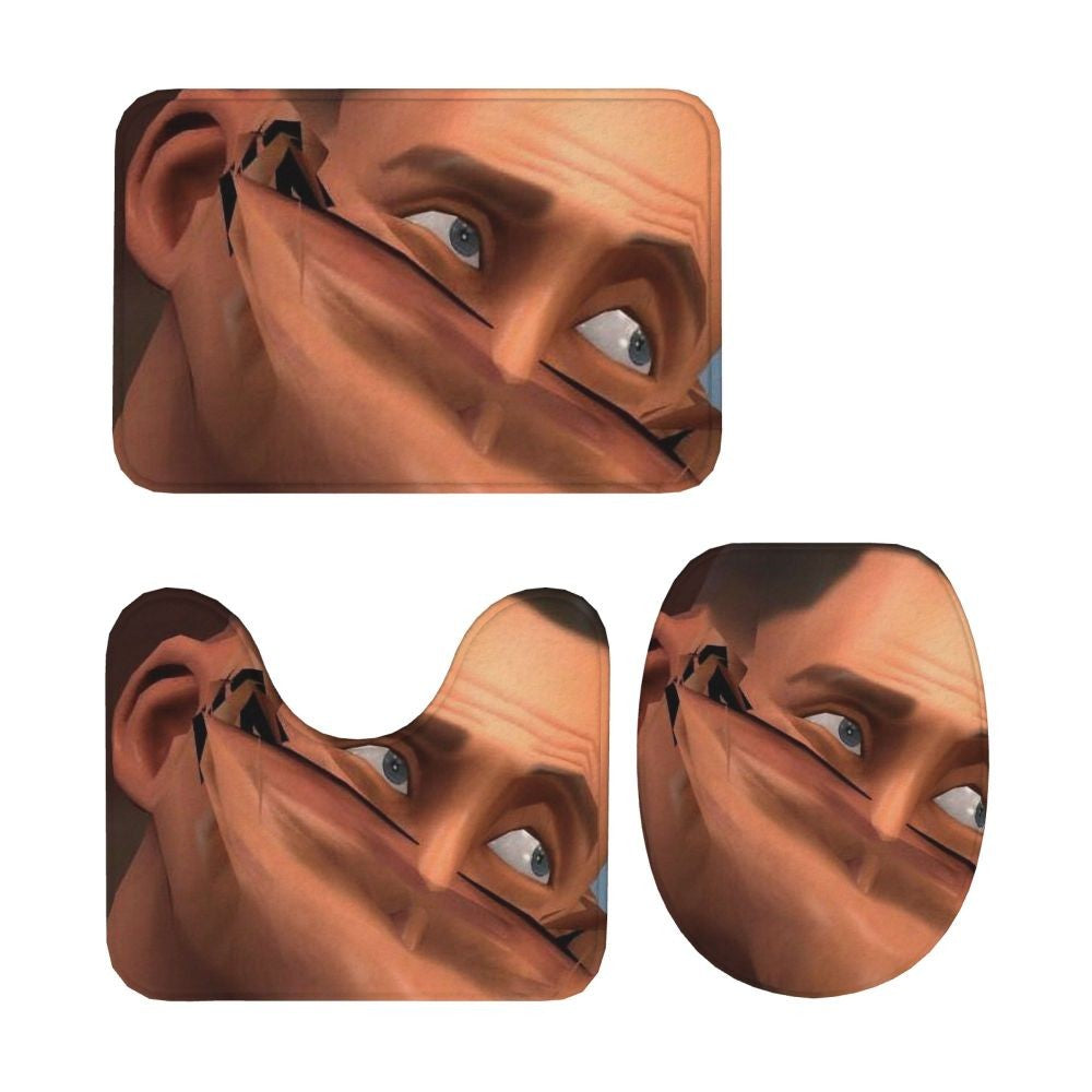 Team Fortress 2 TF2 3 Pcs Bath Mat Bathroom Set Toilet Lid Cover Home Decor Non-Slip Carpet Floor Rug