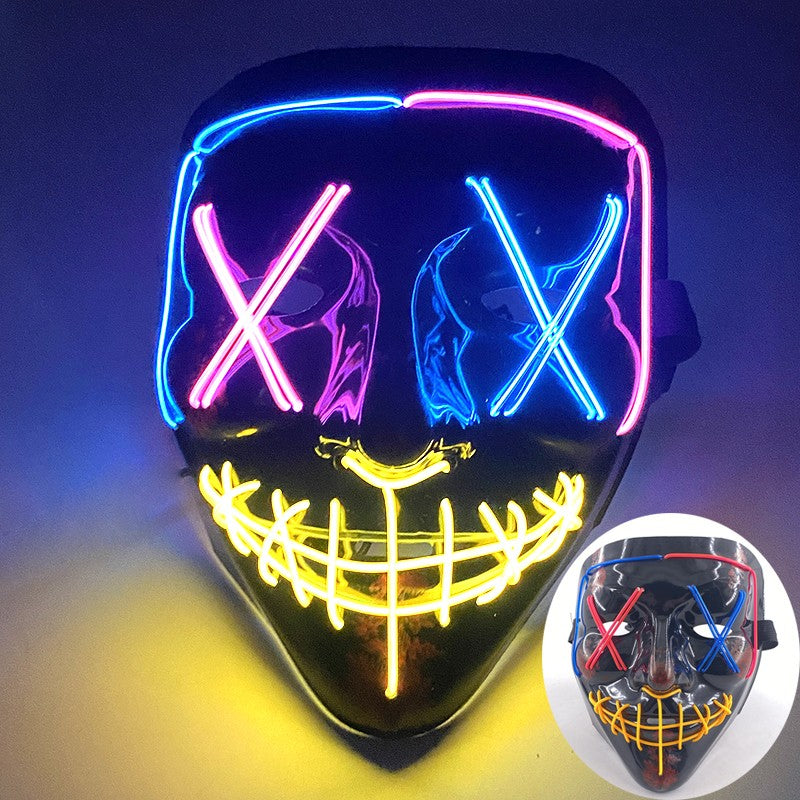 Scary Wireless Glowing LED Mask Halloween Party Supplies Neon Purge Mask Cosplay Luminous Face Masks Carnival Festival Props