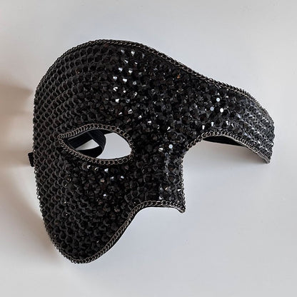 Half-Face Ballroom Mask DIY Handmade Rhinestone High-End Eyeshade Carnival Party Holiday Performance Prop Mask