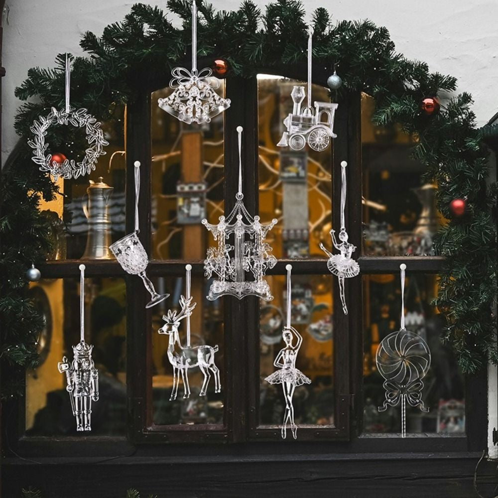 Acrylic Acrylic Christmas Pendants Transparent Clear Simulation Transparent Tree Hangings Hanging Pendant Crystal