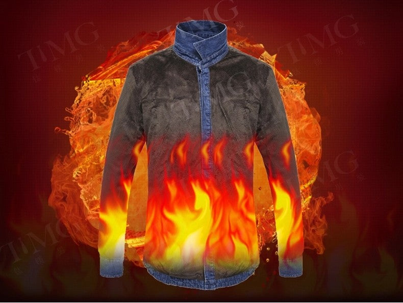 Fashion Brand Winter Jeans Shirt Men Warm Fleece Lined Velvet Denim Shirts Cowboy Coats Outwear Windbreaker Thick Clothing