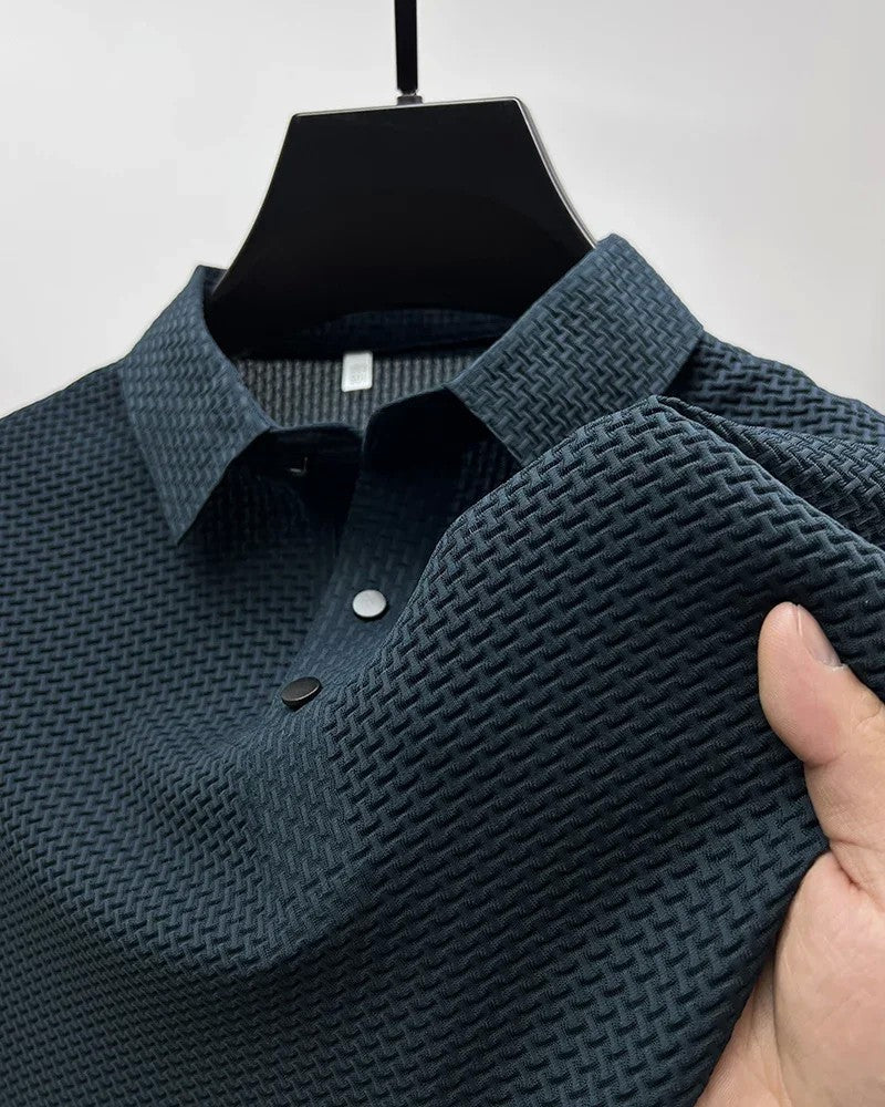 Brand Clothes Summer New Men's Short Sleeve T-shirt Ice Silk Cool and Breathable POLO Shirt Business Casual Sweat-absorbing Top