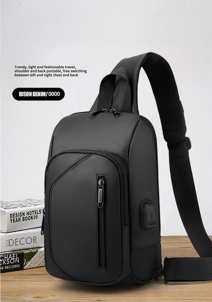2023 Men's Chest Bag Waterproof Crossbody Bag Multifunction Anti-theft Travel Bags Shoulder Bag Male USB Charging Pouch for Man