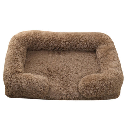Cama Quadrada para Cachorro, Cama Aconchegante para Animais de Estimação, Almofada Grossa de Inverno, Casa para Cães, Sofá para Gatos para Cães Fofos, Cama para Dormir, Sofá com Tapete Removível