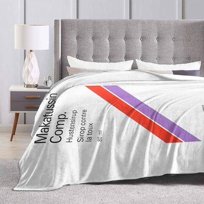 Makatussin Comp 80ml Etiqueta Manta de flanela Engraçada Manta engraçada para Colcha 150*125cm Super Macia