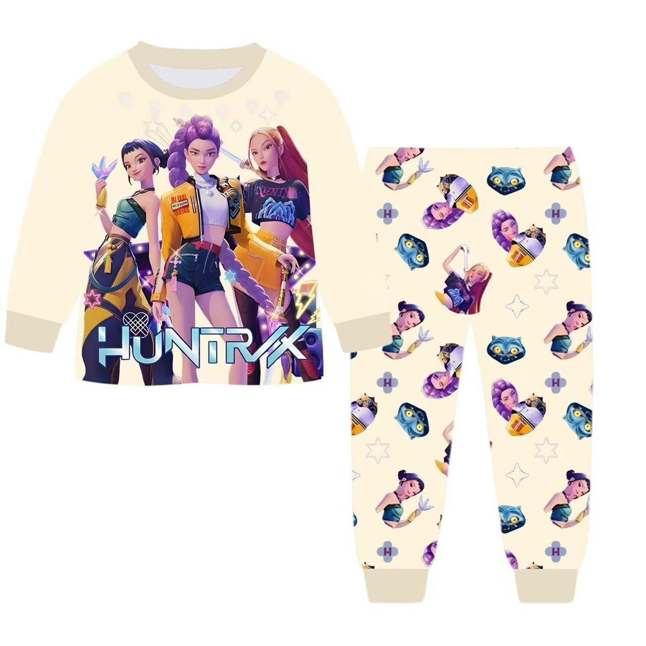 KPop Demon Hunters Movie Conjunto de Pijama Periférico Kawaii Manga Comprida Calça Comprida Anime Fantasia Brinquedo Infantil Presente de Natal