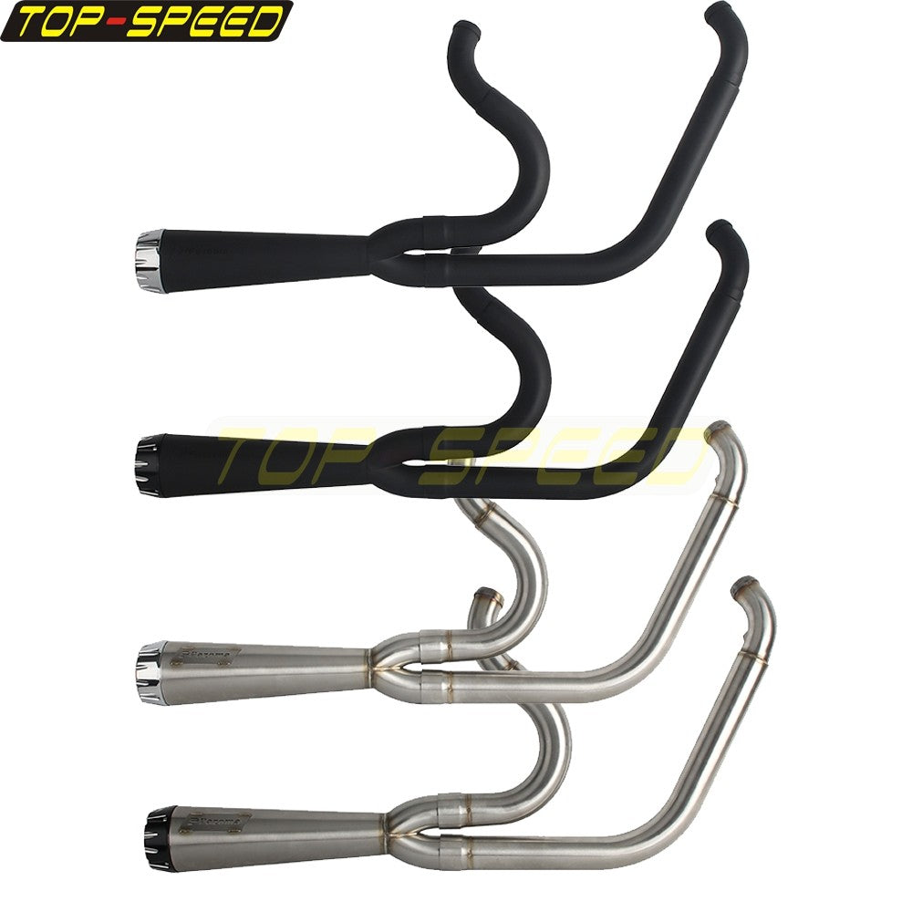 For Harley Dyna Wide Glide EFI FXDWGI FXDWG Motorcycle 2-in-1 Full Complete Exhaust System Stainless Steel Exhaust Muffler Pipe