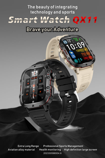 LIGE Outdoor Smart Watch Men 2.01" Screen 3AT Waterproof Watches Bluetooth Call Ai Voice Sport Smartwatch For Android Xiaomi IOS