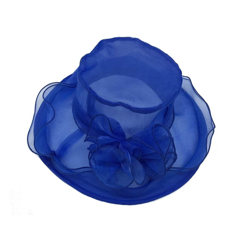 Chapéu Fascinator Derby para Igreja de Organza para Mulheres Chapéu de Casamento para Chá Kentucky Chapéu Derby para Mulheres Fedoras de Aba Larga Formal Kentucky