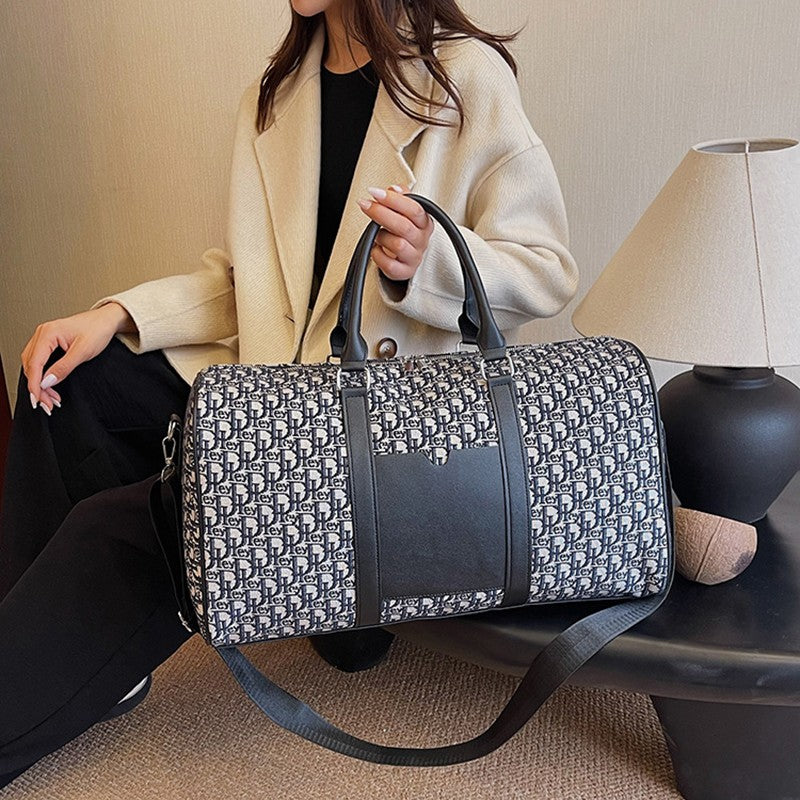 Women's Travel Totes Gym Bag Duffle Sports Fitness Business Casual Luggage Canvas Letter Handbag Outdoor Shoulder Weekend Bag