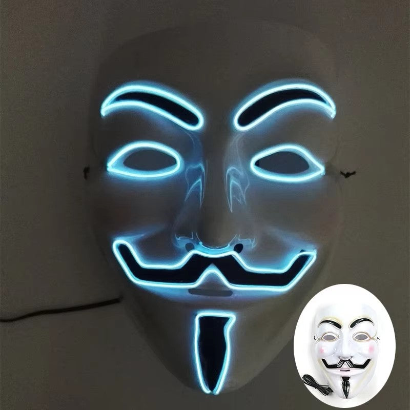 Halloween LED Vendetta Mask Night Club Carnival Party Festival Decoration Cosplay Vendetta Guy Fawkes Mascara Glowing V Mask