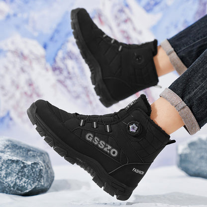 Winter New Swivel Buckle Fleece Waterproof Snow Boots Outdoor Non-slip and Wear-resistant