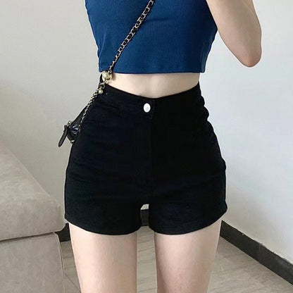 Black Hot Women's Casual Tights Pants Ultra-short High-waisted Slimming Leggings Sexy Petite Summer Shorts