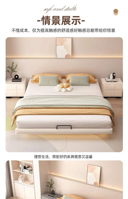 Estrutura de Cama King Size Quarto de Casal Queen Moderna de Luxo Preta Estrutura de Cama de Metal Lounge Cama Elástica Pula Móveis que Economizam Espaço