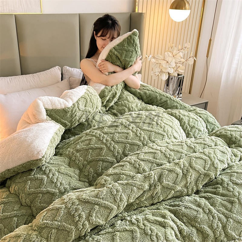 Manta de Cama Grossa de Inverno Quente de Alta Qualidade Cordeiro Artificial Caxemira Cobertores Pesados Edredom de Inverno Mais Grosso e Quente