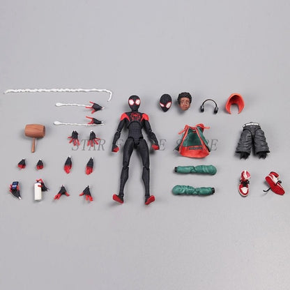 Coleção de Bonecos de Ação Sv Action Spider-Man Peter Parker Sentinel Marvel Homem-Aranha no Aranhaverso Brinquedos Modelo de Estatueta