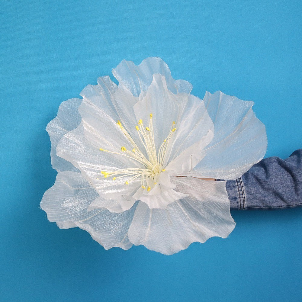 30/40/50cm Artificial Peach Blossoms Giant Gauze 3D Fluffy Petals Large Flower Head Floor Display Wedding Landscaping