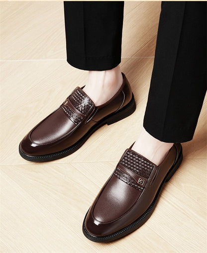 Business Formal Leather Shoes for Men Solid Color Fashion Casual Loafers Male Spring Autumn New Designer Dress Shoes Man