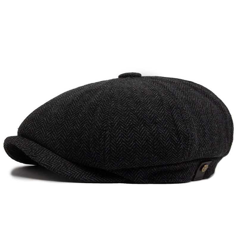 Hat Men Beret Cabbie Driving Hunting Caps Vintage Tweed Blinders Berets Flat Peaked Cap Street Hats for Men Women 55-60CM