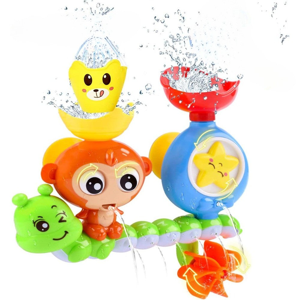 Toddlers Bath Toy, Monkey Caterpillar Preschool New Born Baby Bathtub Water Toys, Durable Interactive Multicolored Infant Toy