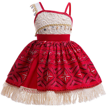 Girls Halloween Cosplay Moana Dress Ocean Adventure Role Play Costume Vaiana Princess Boys Maui Costume Vestidos Party Dress