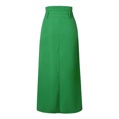 VONDA Plus Size 5XL Women Elegant Fashion Maxi Skirts 2024 Solid Color Bow Belt Casual Buttons Long Skirts Pockets Loose Bottoms