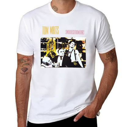 Swordfishtrombones Tom Waits T-Shirt black cotton t-shirt plain for man package t shirts for man cotton soft