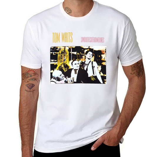 Swordfishtrombones Tom Waits T-Shirt black cotton t-shirt plain for man package t shirts for man cotton soft