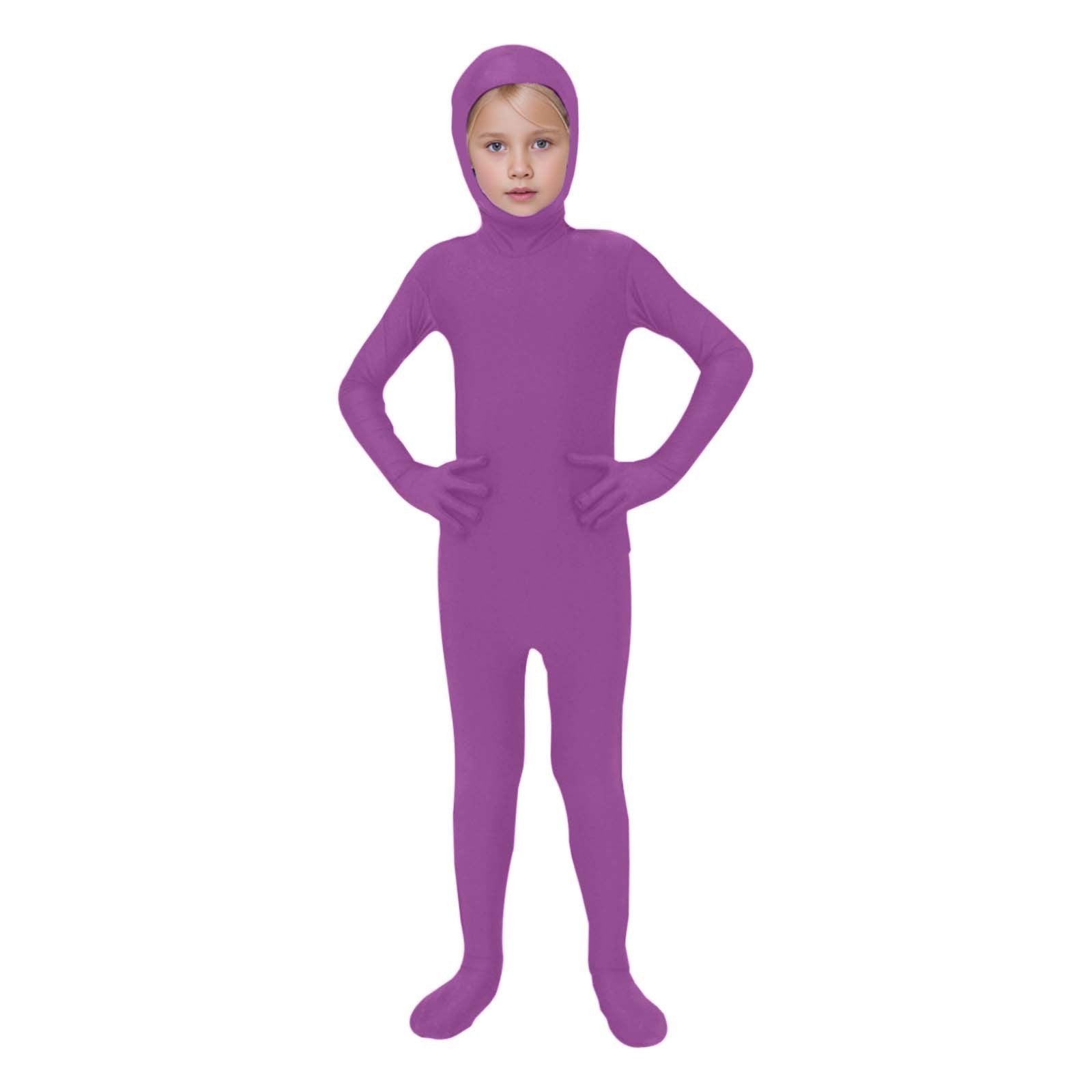 Kids Invisibility Jumpsuits Role Play Tights Full Body Suit Solid One-Piece Jumpsuit Halloween Costume Funny Romper Performance