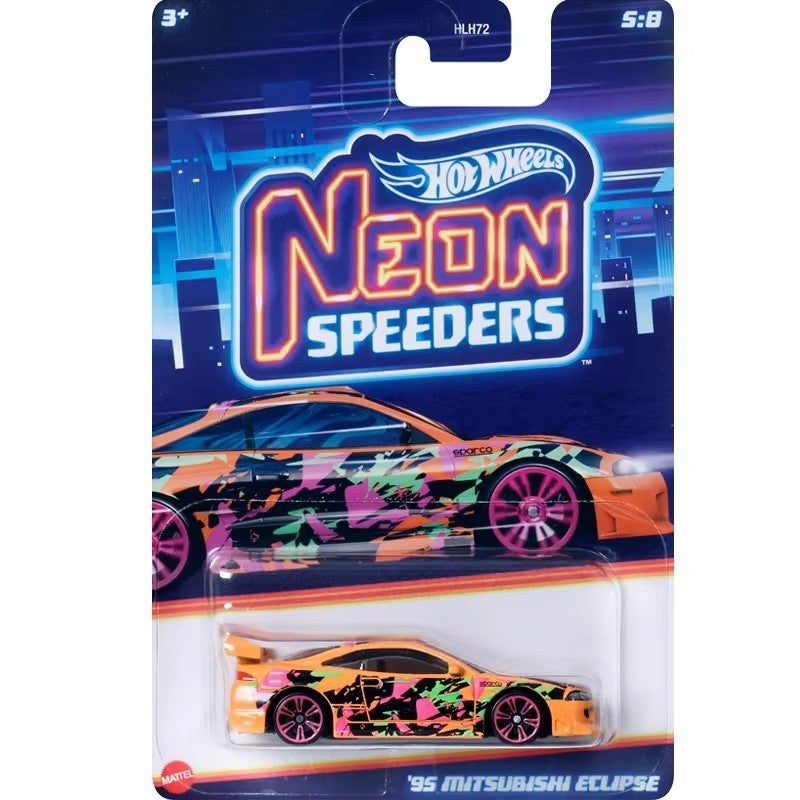 Hot Wheels Neon Speeders Series 8 Diecast Car Set 1/64 Scale Models Mazda RX-7 Datsun 510 B C D HLH72 Collectible Toy Xmas Gifts