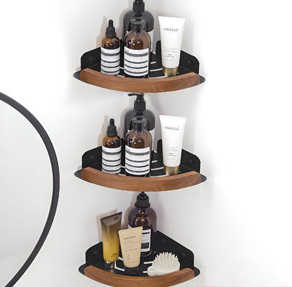 bathroom shelves wall mounted toilet and bathroom storage solid wood non perforated triangular frame wall corner rack