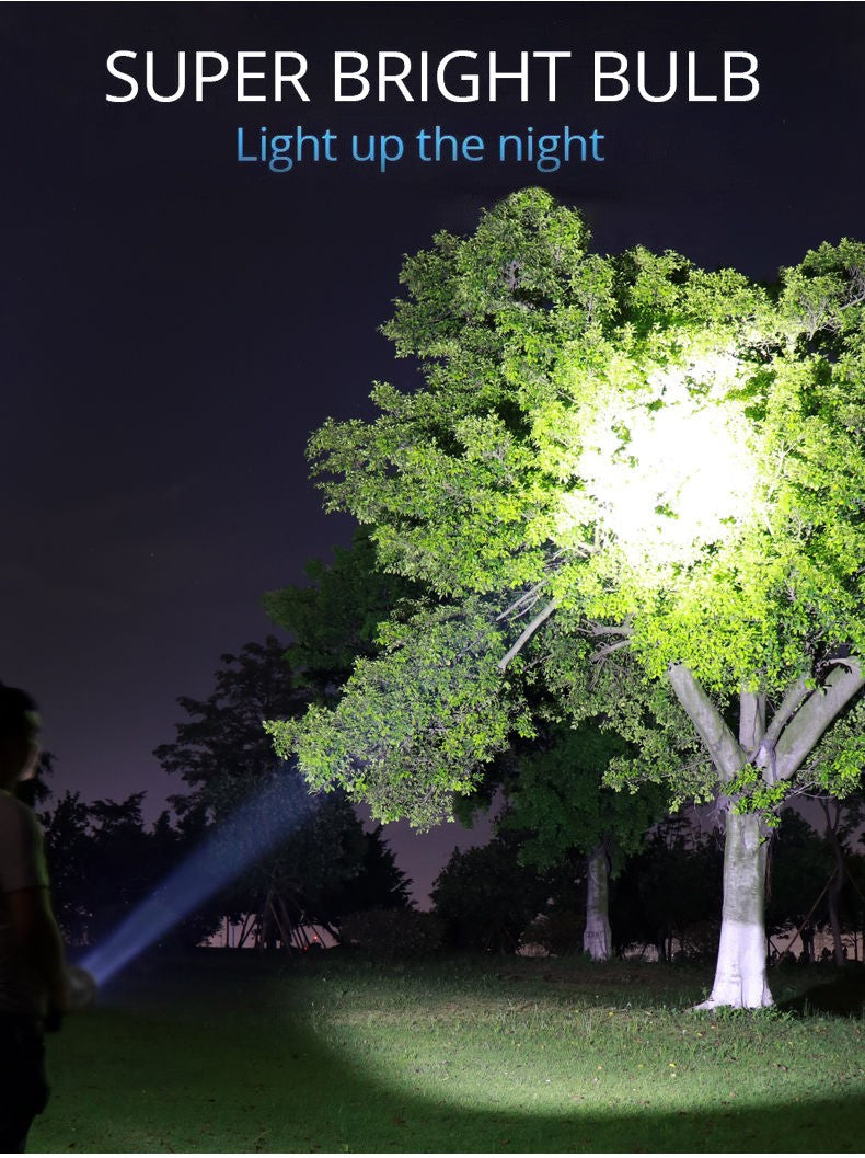 High Power Rechargeable Led Flashlights 7LED Camping Torch With Cob Side Light Lightweight Outdoor Lighting ABS Material