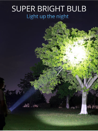 High Power Rechargeable Led Flashlights 7LED Camping Torch With Cob Side Light Lightweight Outdoor Lighting ABS Material