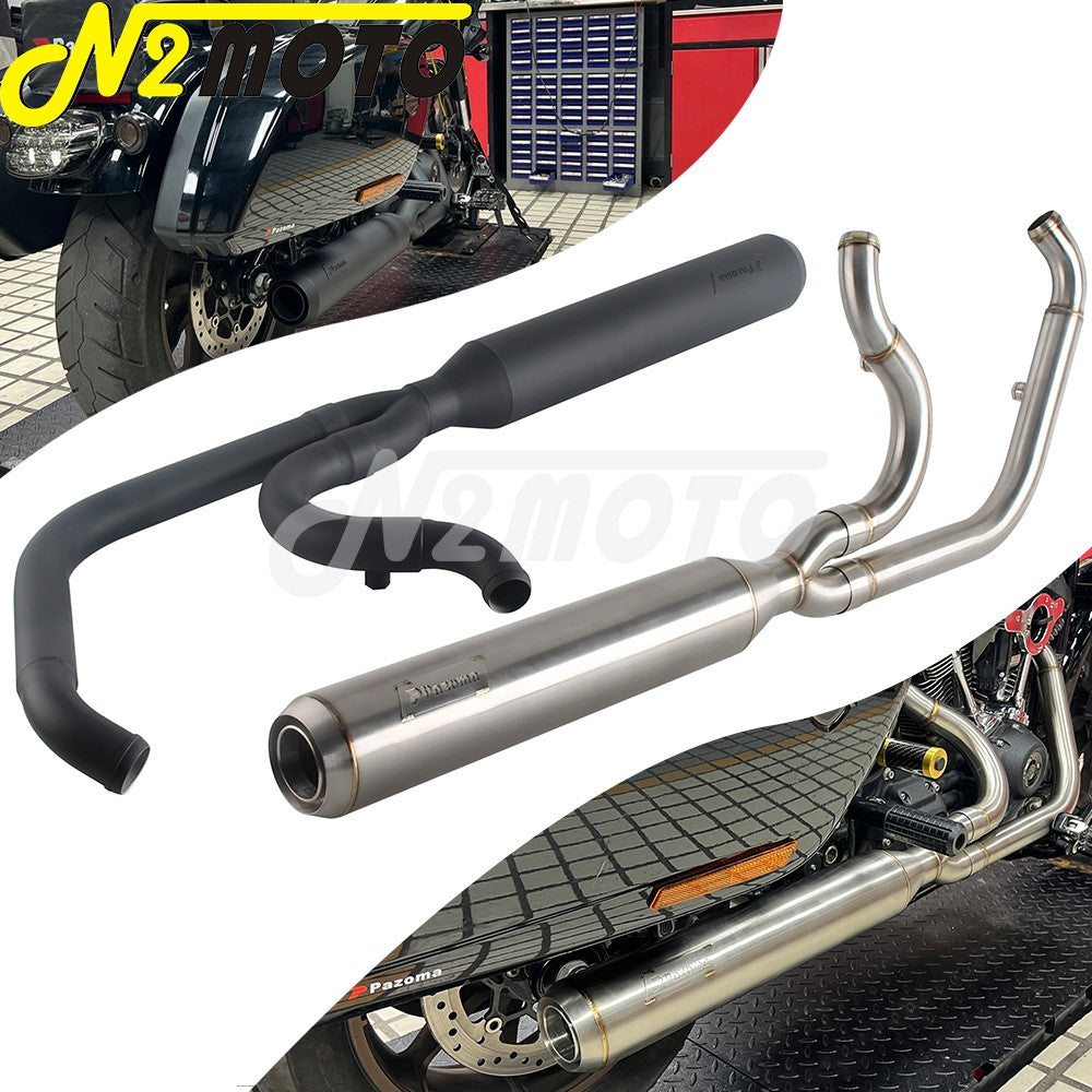 For Harley Softail Low Rider EI Diablo ST FXLRST FXRST 117 2022-2024 2-In-1 Full Length Exhaust System Stepped Head Muffler Pipe