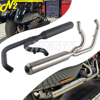 For Harley Softail Low Rider EI Diablo ST FXLRST FXRST 117 2022-2024 2-In-1 Full Length Exhaust System Stepped Head Muffler Pipe