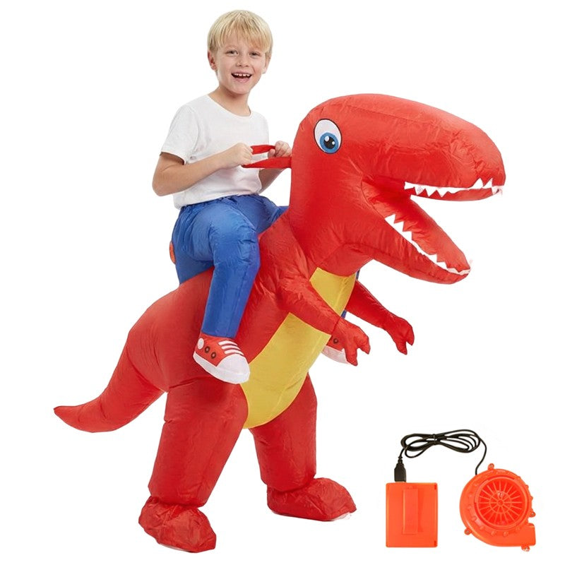 Adult & Child Inflatable Dinosaur Costume Rideable Tyrannosaurus Rex Air-Filled Fun Costume for Masquerade Parties & Halloween
