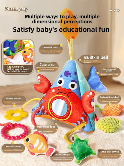 Brinquedos de Chocalho para Bebês Animais de Berço Carrinho de Bebê para Recém-Nascidos Brinquedos de Boneca de Pelúcia Educativos para Treinamento de Habilidades de Agarrar para Bebês de 0 a 12 Meses