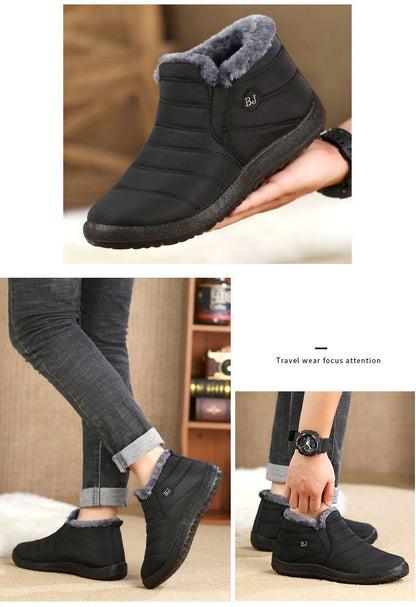 Botas Masculinas de Neve para Área Externa, Sapatos Masculinos com Pelo, Botas de Inverno Masculinas, Botas de Caminhada, Botas de Tornozelo, Sapatos Masculinos Impermeáveis, Botas de Trabalho, Calçados