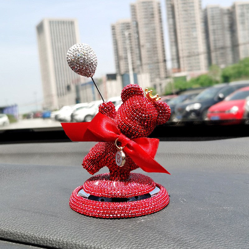 Nova Decoração de Interior de Carro Ornamento Fofo de Urso Balão de Desenho Animado Decoração Criativa de Personalidade com Diamantes para Console Central