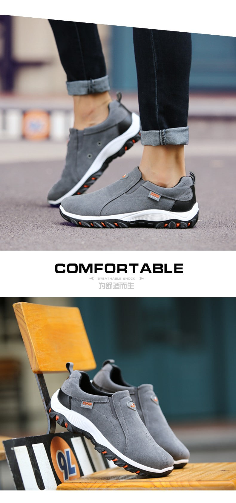 Men's Fashionable Casual Sports Shoes, Outdoor Walking and Hiking Shoes, Loafers, Comfortable Shoes, Lightweight, Plus Size38-50