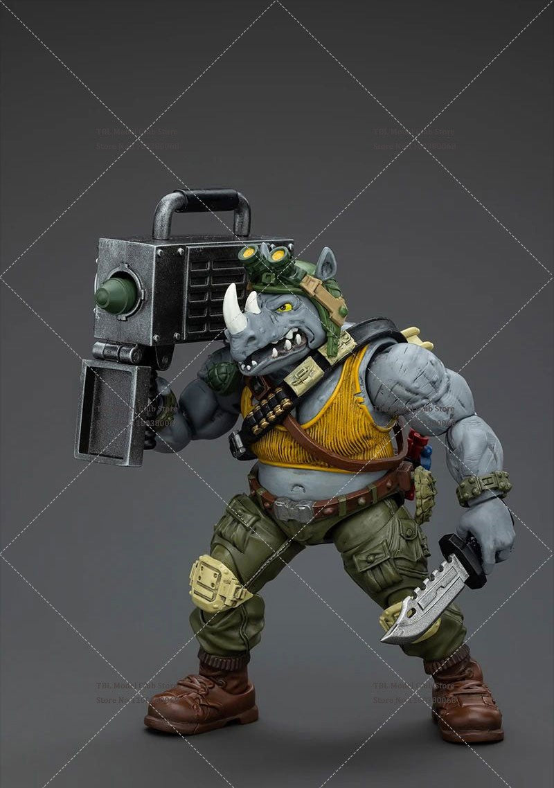 Original JOYTOY TMNT 1/18 Coleção Rocksteady&Beebop Conjunto Completo Boneco de Ação Soldado 11.5cm