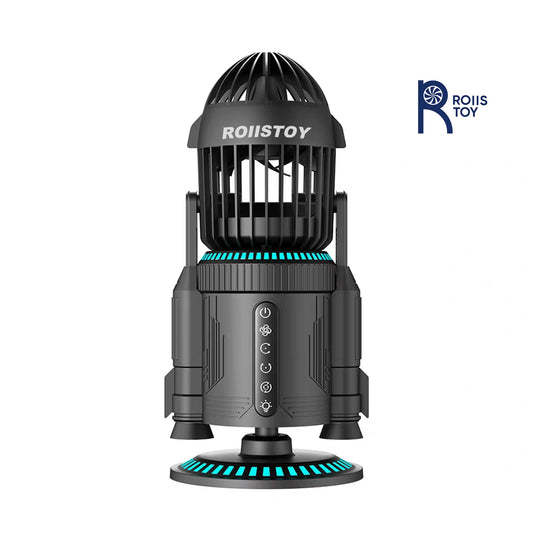 Creative Rocket Desktop Fan Battery Powered USB Rechargeable 3 Speed Quiet Cooling Fan for Office Desk Study Room Outdoor