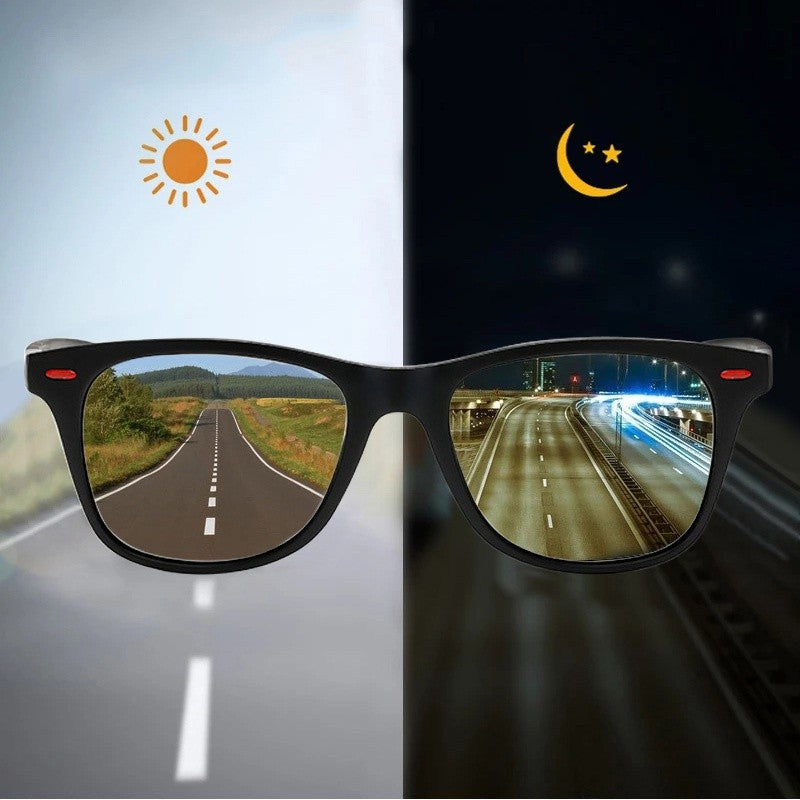 Night Vision Glasses PC Frame Polarized Sunglasses Men Outdoor Sport Sun Glasses Day Driver Night Glasses Goggles