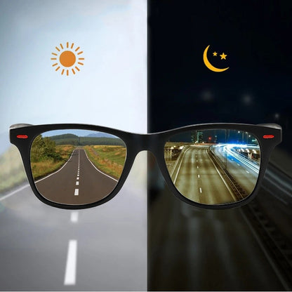 Night Vision Glasses PC Frame Polarized Sunglasses Men Outdoor Sport Sun Glasses Day Driver Night Glasses Goggles