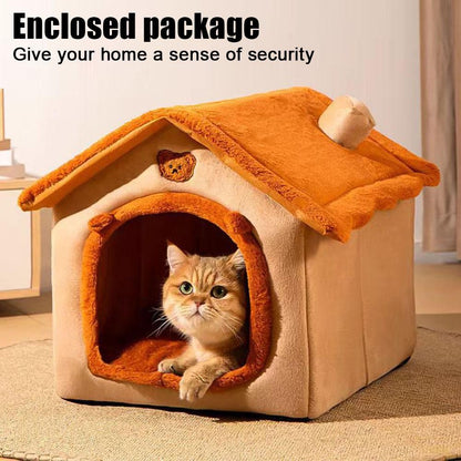 Casa Quente para Pets Engrossada Casa de Gatos e Cães Inverno Quente Universal para Todas as Estações Removível e Lavável Nova Fofa Confortável