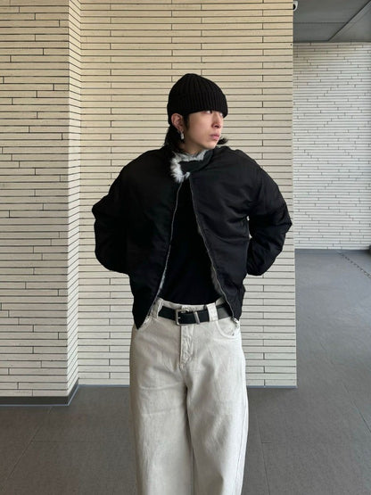 2025 Winter New Fashion Mountain Carving Imitation Wolf Fur Coat Men and Women Y2K Harajuku Hip-hop Pop Bomber Jacket Cleanfit