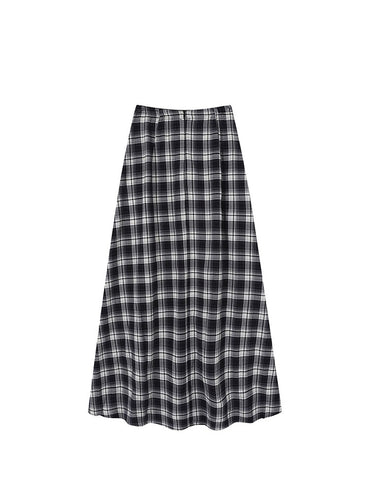 High Waist Plaid A-Line Skirt for plus Size Women Summer Slimming Flattering for Pear aped Body Meat Concealing Skirts