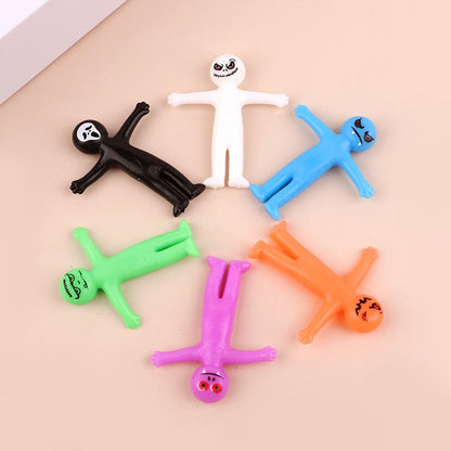 12-36Pcs Funny Little Man Halloween Stretchy Toy Kids Halloween Birthday Party Favors Goodie Bag Trick or Treat Bucket Filler