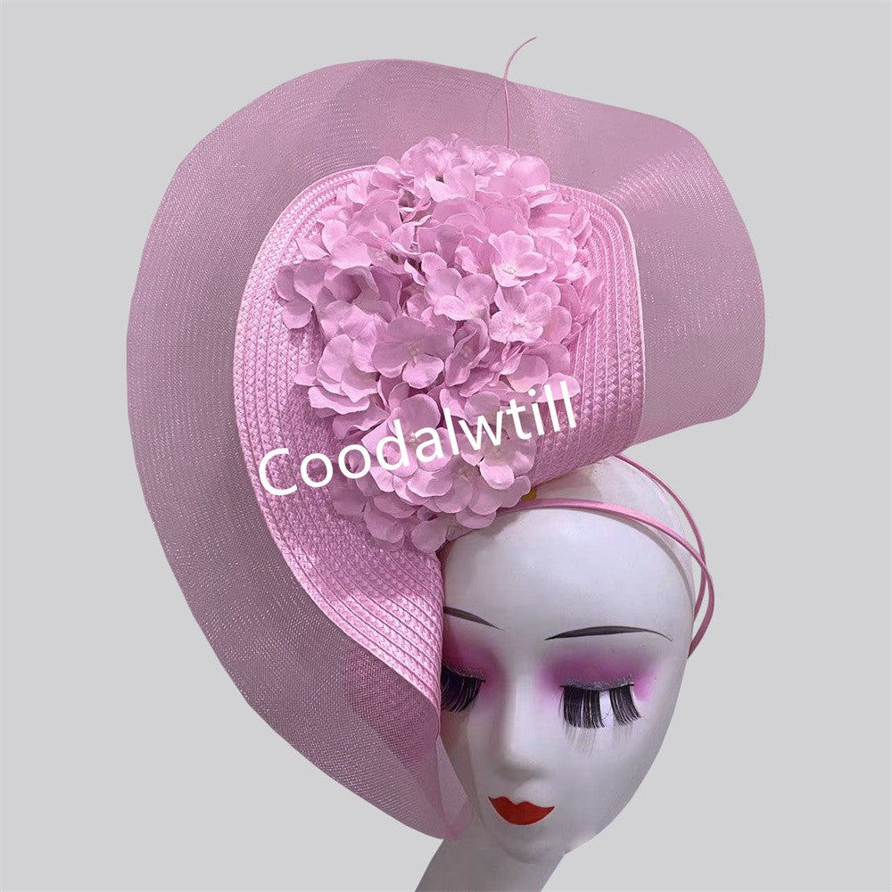 Beautiful Fascinator Hat For Women Elegant Weddings Pillbox Cap With Flower Luxury Party Derby Hat Femme Mariage Chapeau