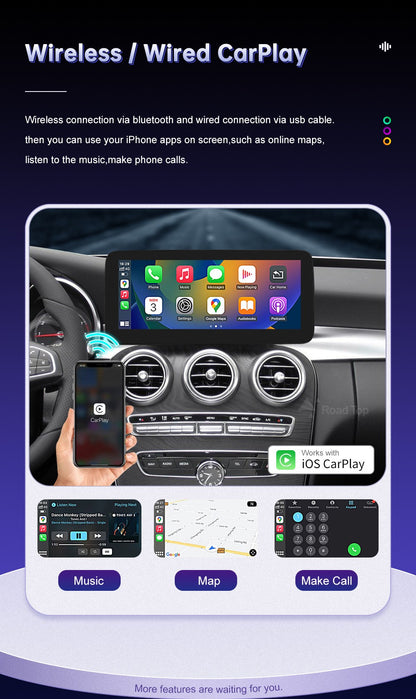Wireless Carplay Linux Screen for Mercedes Benz W205 GLC A C V Class W447 CLA GLA 2015-2019 GPS With Android Auto Car Multimedia
